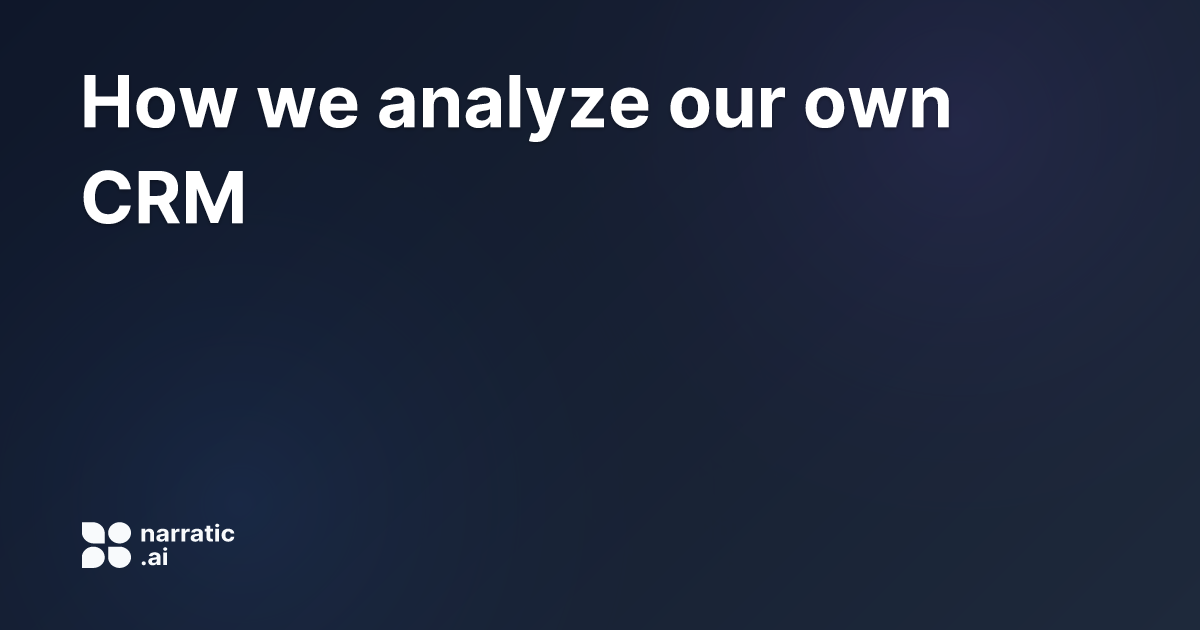 How we Analyze Our Own CRM | Narratic AI